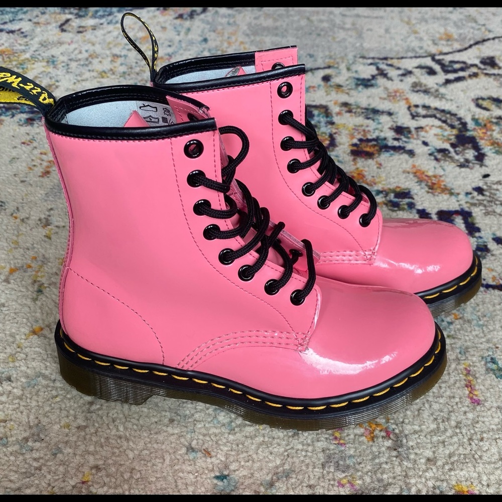 Dr Martens 1460 bubblegum pink patent leather combat boots